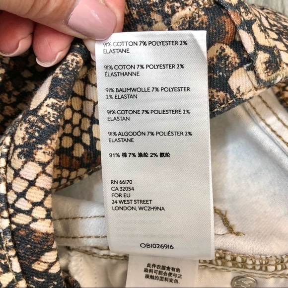 NEW Free People Two Faced Snake Print High Rise Skinny Jeans Sz 25 - Picture 7 of 10